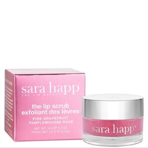 Sara Happ Let's Go Lip Scrub Pink Grapefruit with Sugar Crystals Exfoliating NIB